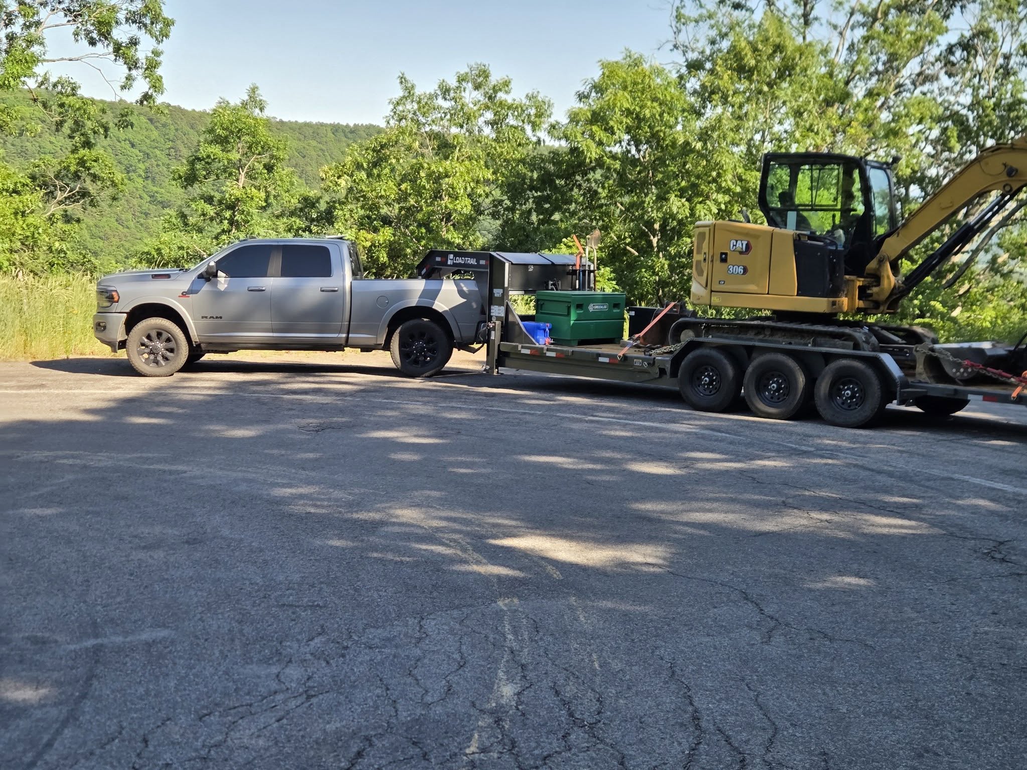 Nebo Earthworks excavator loaded for transport