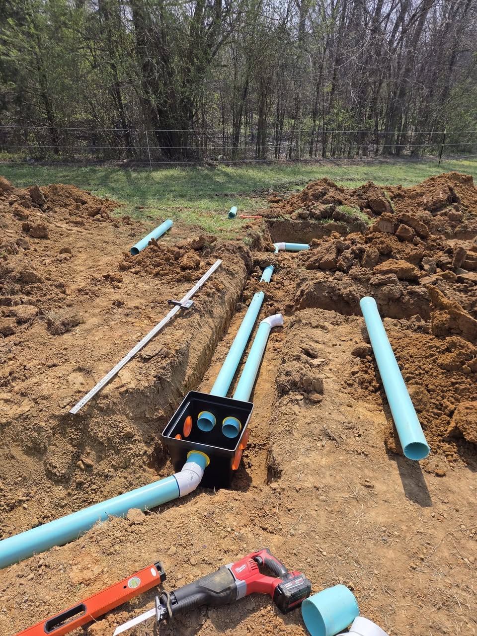 Septic installation in progress