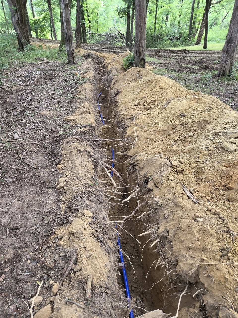 Trenching work in progress